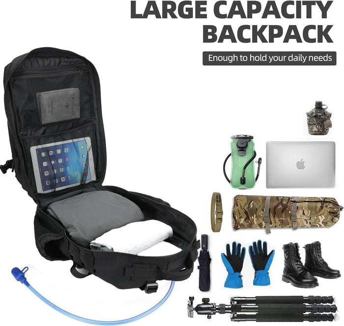 BAIXINGBAGS 45L Tactical Backpack Waterproof Military Backpack for Men Tactical Operations Tactical Assault Backpack (Pro-black_45L)