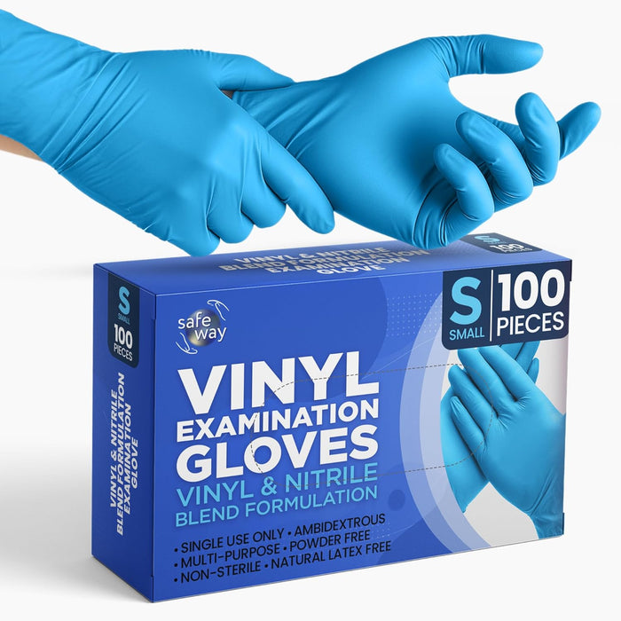 SAFEWAY USA Disposable Vinyl Medical Gloves Bulk — Non-Latex, Powder-Free, Multi-Purpose Protective Professional Gloves for Household Chores, Nursing, Hospital, Lab Work and More — (1000 pcs, Medium)