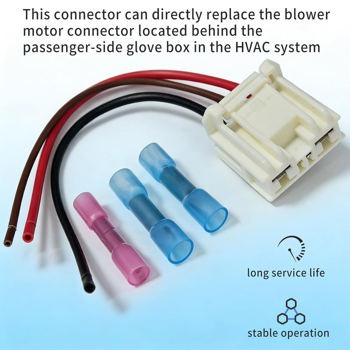 Blower Motor Connector 97113-G2000 Compatible for KIA Forte 2018-2024 Direct Plug Play Replacement Part Located in HVAC Module Behind Glove Box w/ 4" Pigtail