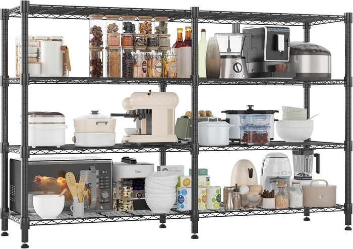 Homdox 5 Tier Storage Shelves, Heavy Duty Wire Shelving Unit, Adjustable Metal Shelves for Storage, Garage Rack Pantry Shelves Kitchen Shelving, 14"x60"x72", Silver Gray