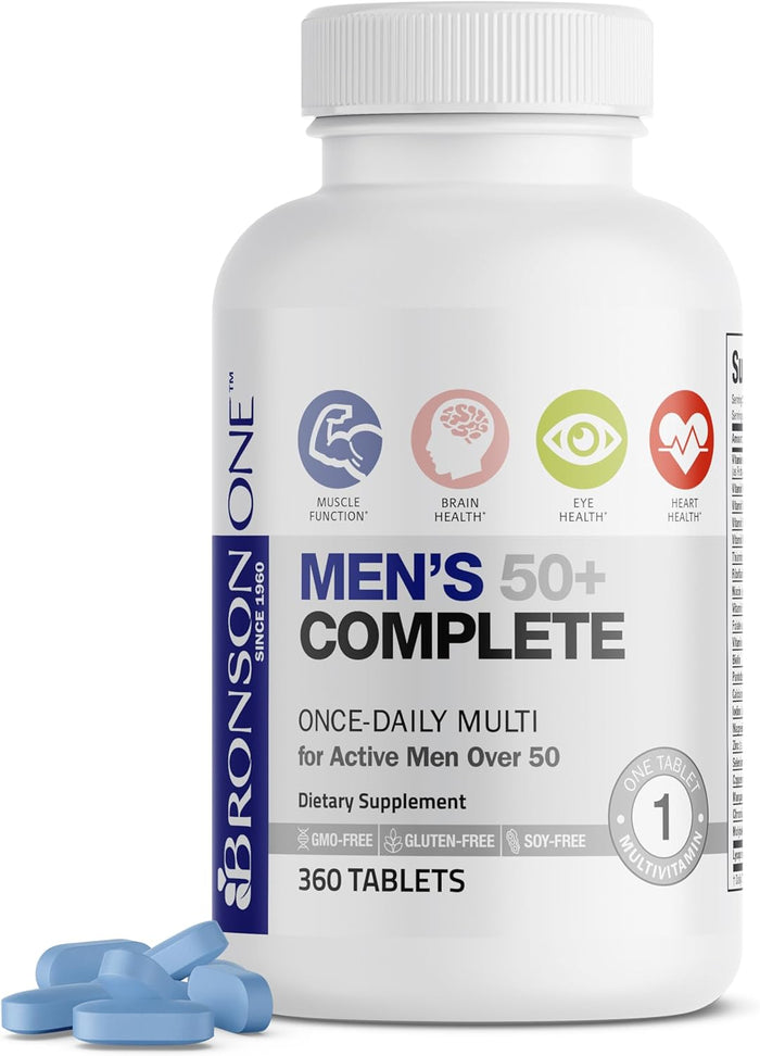Bronson ONE Daily Mens 50+ Complete Multivitamin Multimineral, 180 Tablets
