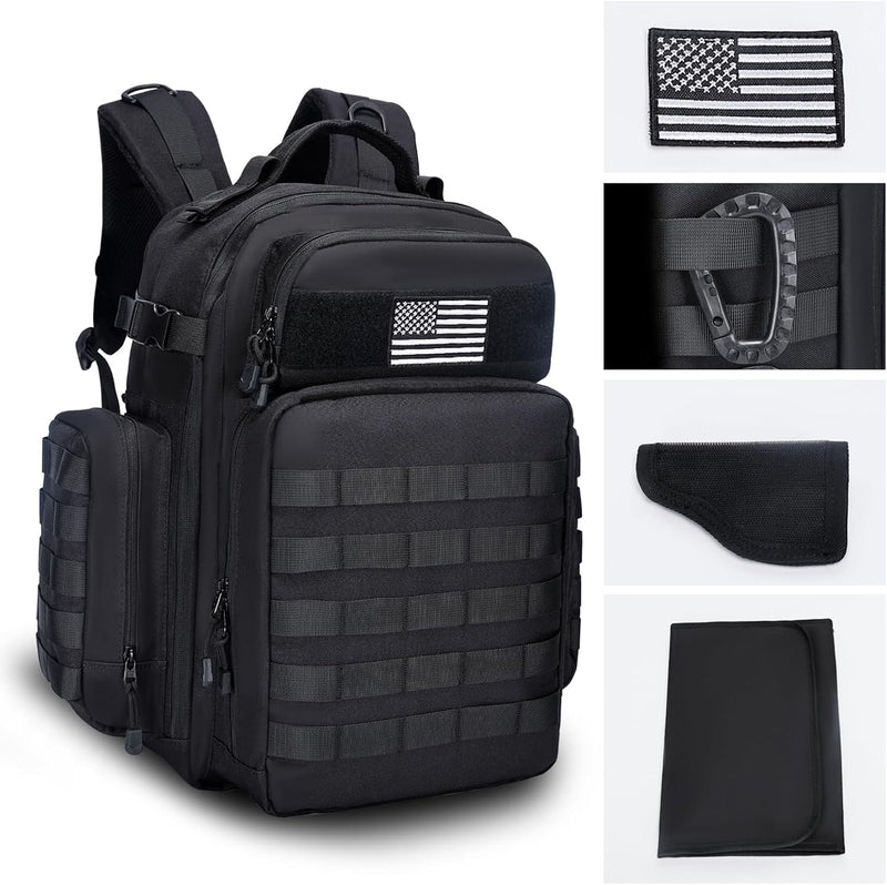 Military Tactical Backpack,Large Army Bag for Men and Women Molle Bag,Heavy Duty Rucksack Range (Green Brown)