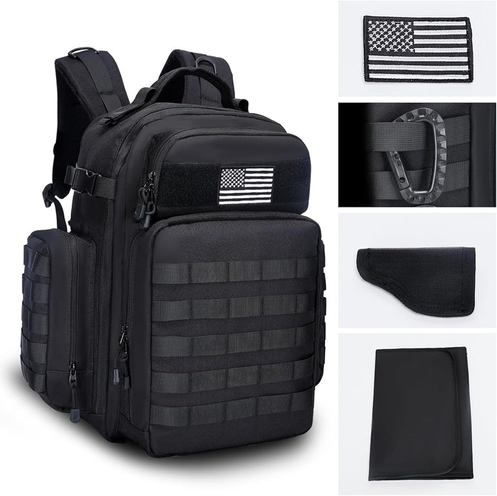 Military Tactical Backpack,Large Army Bag for Men and Women Molle Bag,Heavy Duty Rucksack Range (Green Brown)