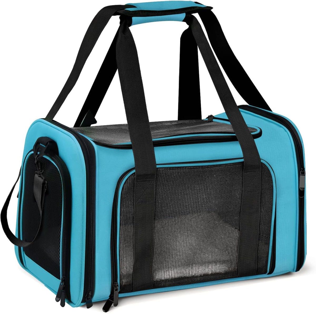 Henkelion Cat Carriers Dog Carrier Pet Carrier For Small / Medium Cats Dogs Puppies (Up To 15lbs), TSA Airline Approved Small Dog Carrier Soft Sided, Collapsible Waterproof Travel Puppy Carrier - Grey