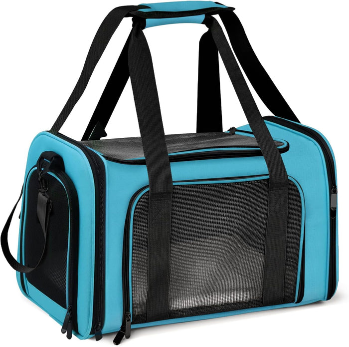 Henkelion Cat Carriers Dog Carrier Pet Carrier For Small / Medium Cats Dogs Puppies (Up To 15lbs), TSA Airline Approved Small Dog Carrier Soft Sided, Collapsible Waterproof Travel Puppy Carrier - Grey