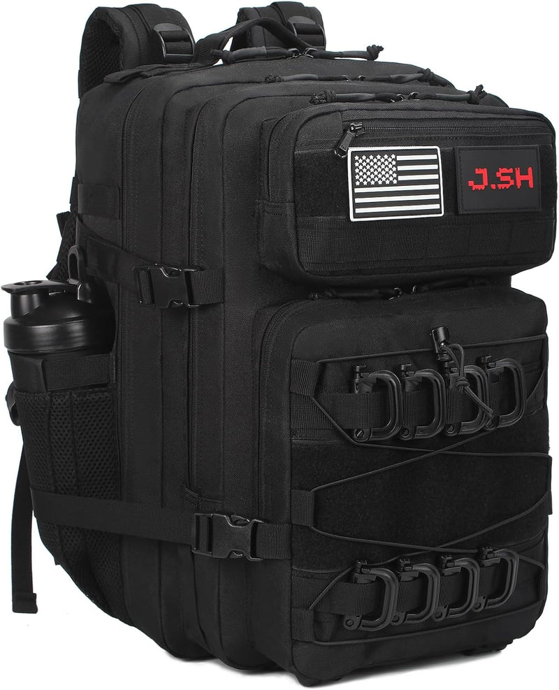 J.SH Military Tactical Backpack for Men 45L Large Capacity Backpack MOLLE 3 Days Assault Pack Bag Waterproof Durable Army Hiking - Khaki