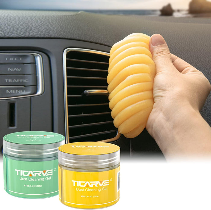 TICARVE 2Pack Cleaning Gel for Car Cleaning Putty Car Slime for Cleaning Car Detailing Putty Detail Tools Car Interior Cleaner Automotive Car Cleaning Kits Keyboard Cleaner Blue Purple (320g/11.2oz)