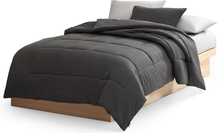 UGG Full/Queen Comforter Set with 2 Pillow Shams, Lightweight Down Alternative Blanket, Reversible Cozy Warm All Season Washable, Hypoallergenic Bedding Set, Charcoal Grey (Leonora)