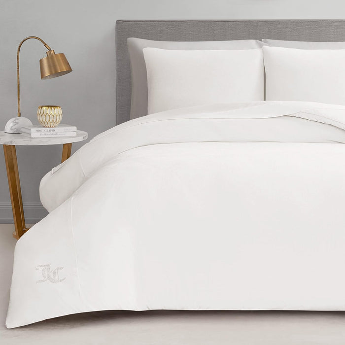 Juicy Couture Marshmallow Pink Velour Full/Queen Comforter Set - 3 Piece Luxury Bedding Ensemble