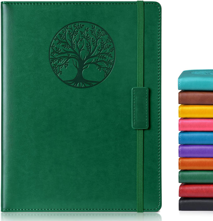 Lined Journal Notebook for Women Men,256 Pages A4 Large Hardcover Leather Journals for Writing,Travel,Business,Work,School,College Ruled Notebooks for Note Taking,Diary Notepad 8.6"×11"(Yellow)