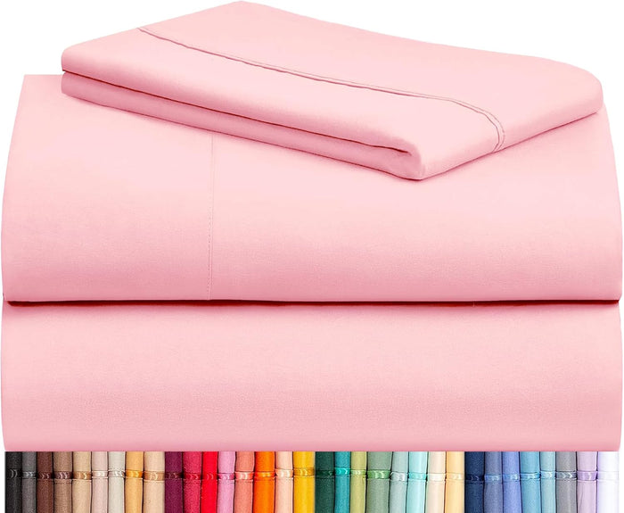 LuxClub 4 PC California King Sheet Set, Breathable Luxury Bed Sheets, Deep Pockets Wrinkle Free Cooling Sheets Machine Washable Hotel Bedding Silky Soft - Lavender Cal King