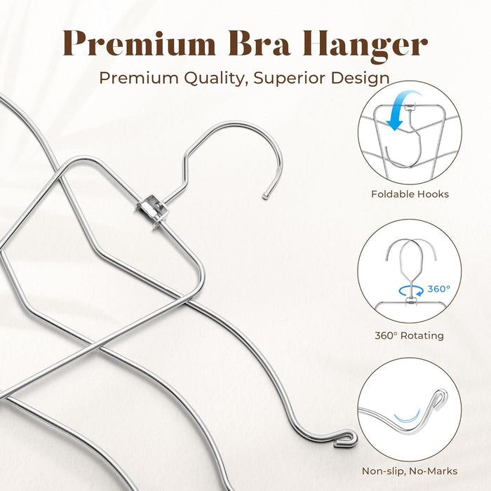 HOUSE DAY Bra Hangers 2 Pack, Tank Top Hangers Space Saving Hanger for Closet Organizers and Storage, Bra Organizer Closet Hanger Space Saver for Camisoles, Bras, Belts, Ties, Scarves, Swimsuits
