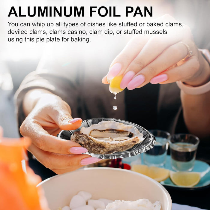 MT Products Aluminum Foil Clam Shells - Disposable Pie Tins for Serving - Pack of 50