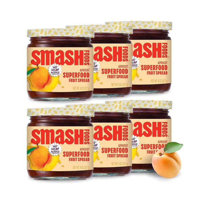 Smash Foods Raspberry Jam | Low-Calorie, No Sugar Added Keto Jam with Upcycled Fruit & Chia Seeds | Vegan, Paleo Superfood Fruit Spread (6 Jars)