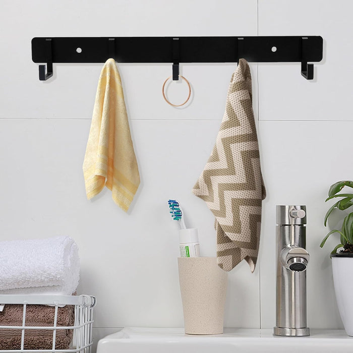 2 Pack Key Holder for Wall,Key Hooks with 5 Hooks Strong Adhesive Key Rack Holder Wall Mount,No Drilling Required,for Corridor, Office Renters RVs Garage Locker Dorms Decorations