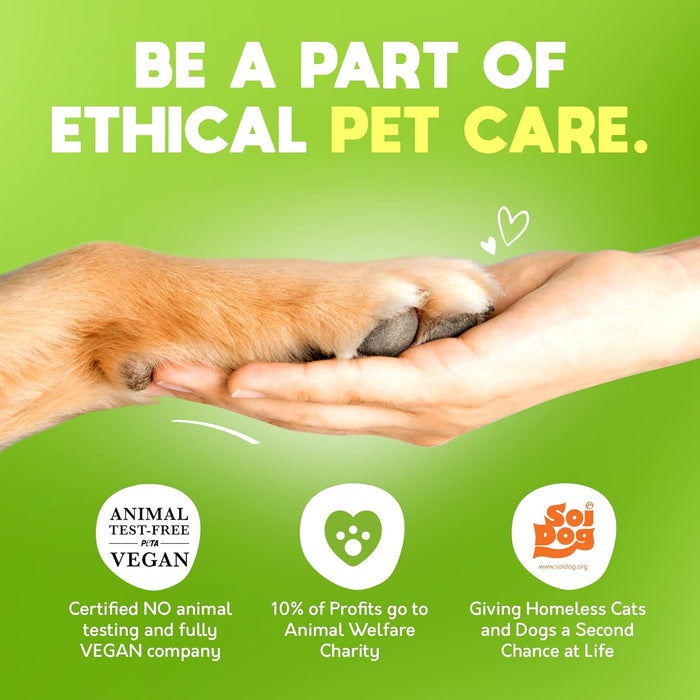 Lick-Safe Pet Wipes for Dogs & Cats - Vet-Approved & Hypoallergenic - Cleans Mud, Odors & Dander - Wipes for Paws, Face & Butt - 10% to Charity - Earth-Friendly & Unscented Cat Cleaning - Pack of 100