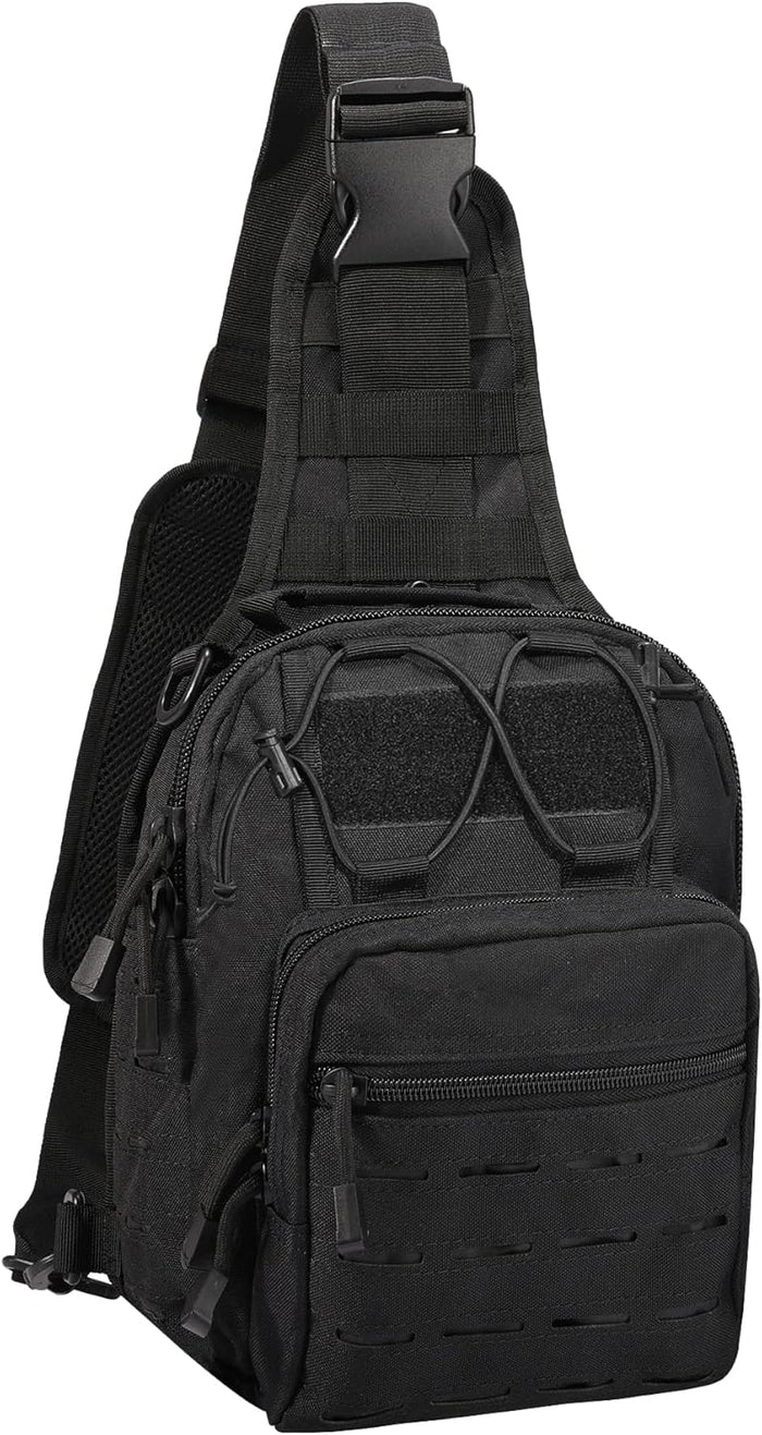 BOMTURN Tactical Backpack-1000D Waterproof Military Backpack/Laser-Cut/CCW Bags Sling Bag Tactical Satchel Shoulder Bag Men
