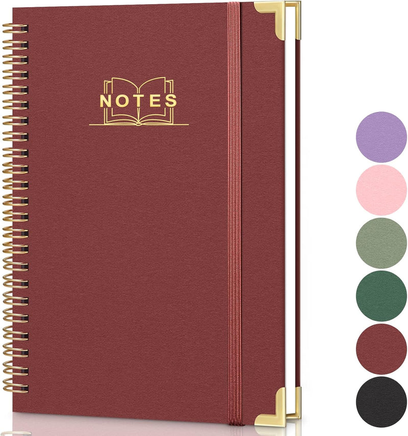 Lined Spiral Journal Notebook, A5 Hardcover Spiral Notebook for Work, 5.7''×8.2'', 100GSM Thick Paper Spiral Bound Journaling Notebooks for Women & Men Office School Note Taking Business, Sage Green