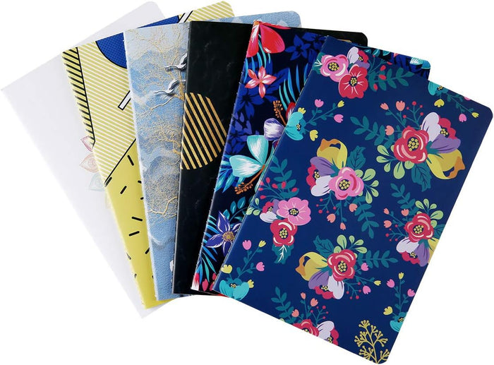 6 Pack Notebook Journals Bulk for Travelers, Class and Office, Diary Writing Subject Memo Book Planner with Lined Paper, College Ruled, 60 Pages/ 30 Sheets, 5.5x8.3 inch, Travel Note Book Set