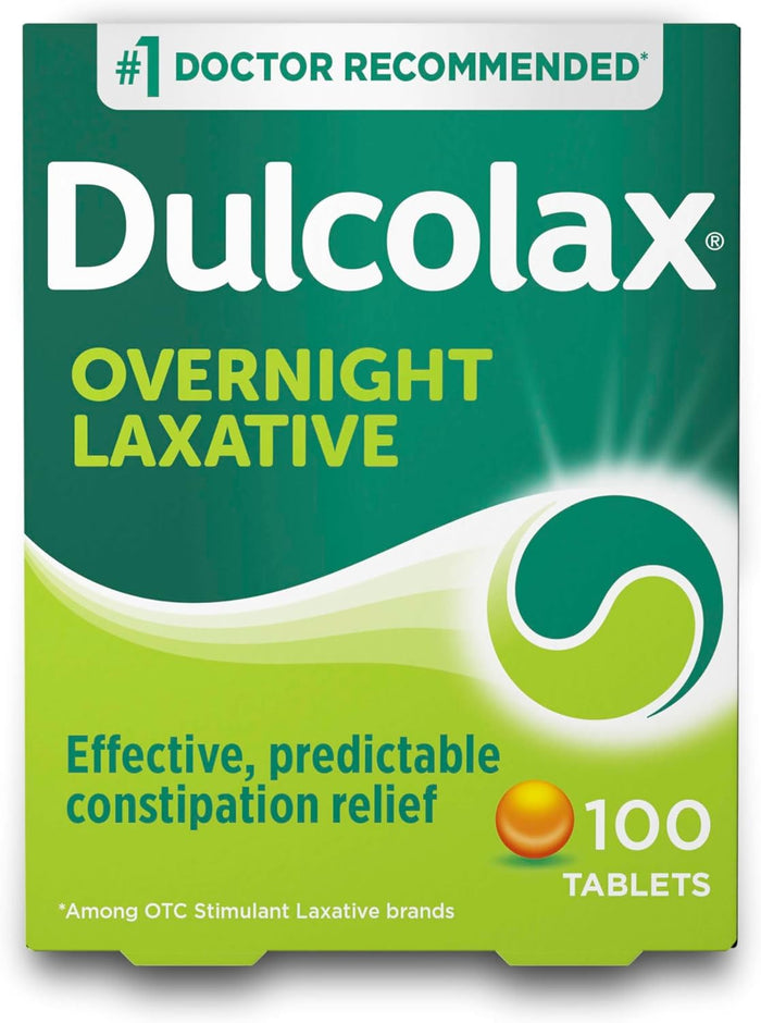 Dulcolax Stimulant Laxative Tablets, Predictable & Effective Constipation Relief, Relieves Straining & Bloating, Bisacodyl 5 mg, 50 Count