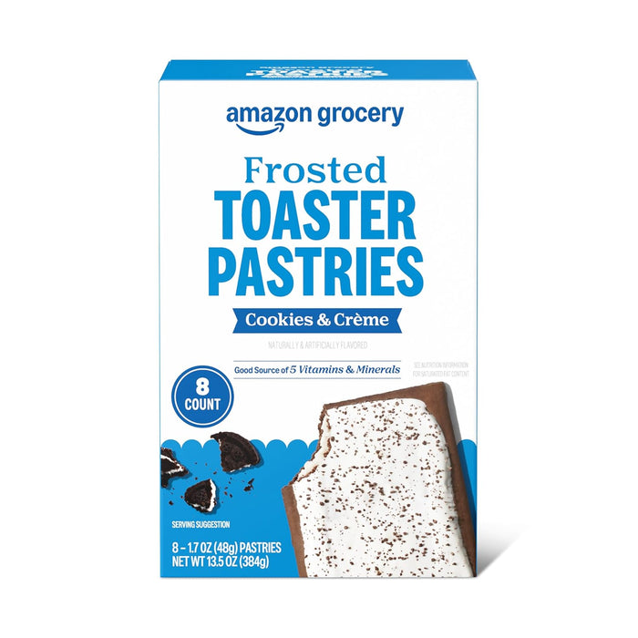 Amazon Grocery, Frosted Toaster Pastries, Blueberry, 13.5 Oz, 8 Ct (Previously Amazon Fresh, Packaging May Vary)