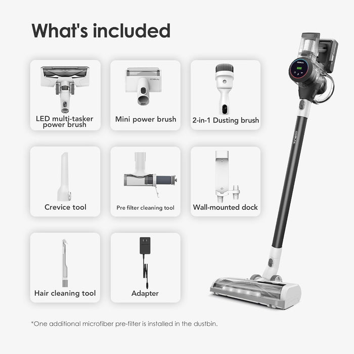 Tineco Pure ONE S11 Cordless Vacuum Cleaner, Smart Stick Handheld Cleaner Strong Suction & Lightweight, Cordless Handheld Vacuum Deep Clean Hair, Hard Floor, Carpet, Car (Pure ONE S11 Grey)