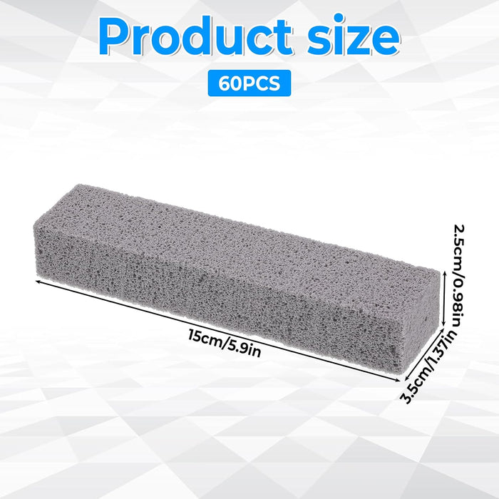 60 Pack Pumice Stone for Cleaning, Toilet Pumice Stone, Pumice Stones for Cleaning Toilets, Bathtubs, Kitchen Sink, Grill, Household(5.9 x 1.37 x 0.98 Inches)