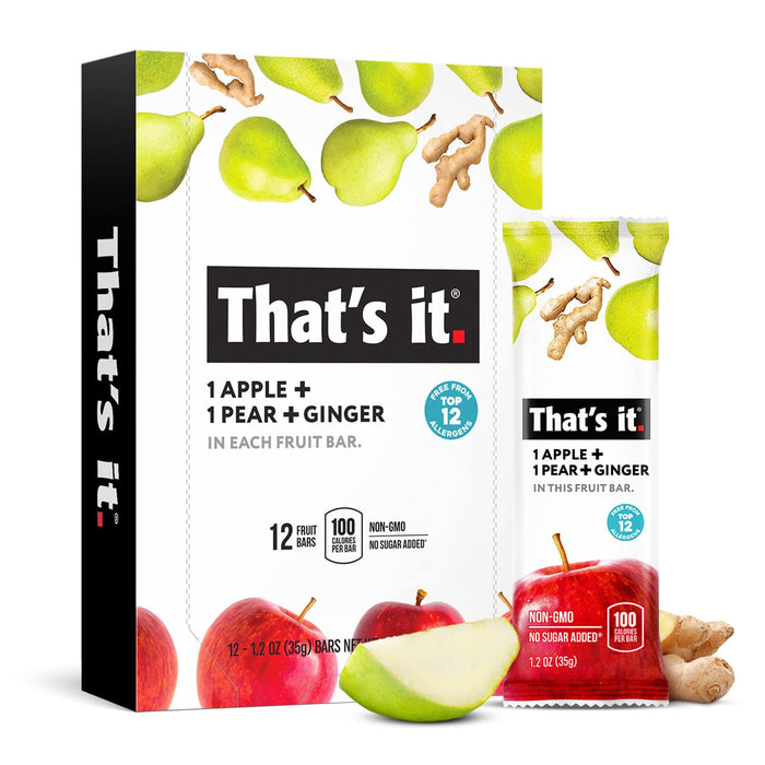 That's it. Apple + Coconut 100% Natural Real Fruit Bar, Best High Fiber Vegan, Gluten Free Healthy Snack, Paleo for Children & Adults, Non GMO No Added Sugar, No Preservatives Energy Food (12 Pack)