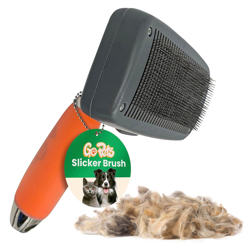 GoPets Double-Sided Dematting Tool & Deshedding Brush for Dogs & Cats, Pet Friendly Undercoat Rake for Shedding, Mat Remover for Long & Thick Coats, Dog Comb for Grooming, Cat Hair Detangler