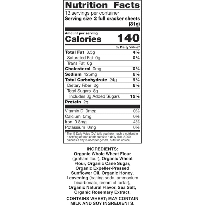 Annie's Organic Honey Graham Crackers, Made With Whole Grain, 14.4 oz