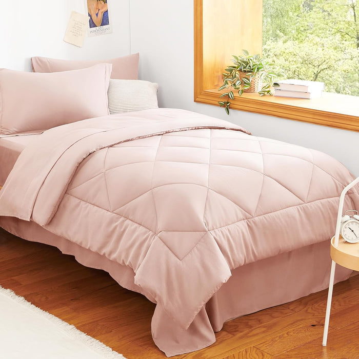 CozyLux Full Size Comforter Sets Sage Green - 7 Pieces Bed in a Bag Full, Luxury Soft Bed Set for All Seasons, Bedding Set with Down Alternative Comforter, Sheets, Pillowcases & Shams