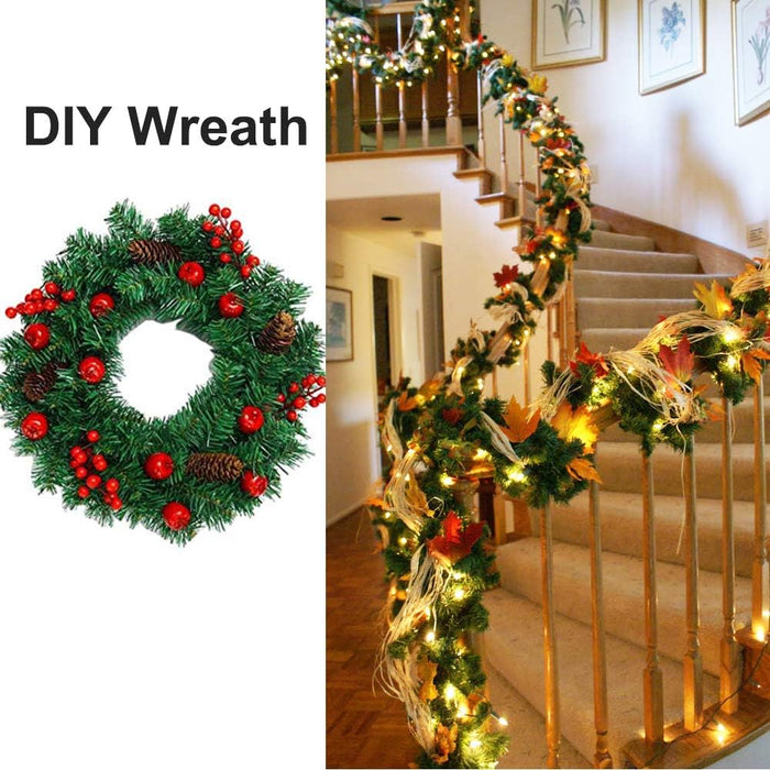 DearHouse 40Feet Christmas Garland, 2 Strands Artificial Pine Garland Soft Greenery Garland for Holiday Wedding Party,Stairs,Fireplaces Decoration, Outdoor/Indoor Use