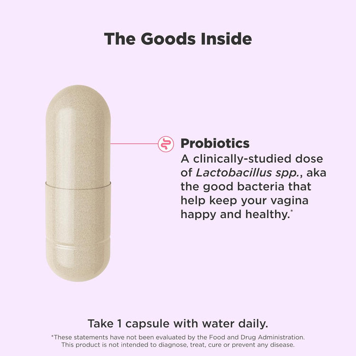 OLLY Happy Hoo-Ha Capsules, Probiotic for Women, Vaginal Health and pH Balance, 10 Billion CFU, Gluten Free - 25 Count