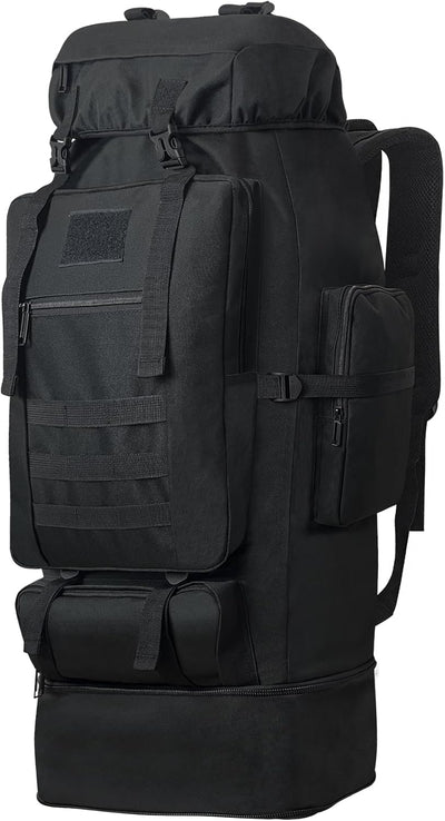 100L Camping Hiking Backpack, Military Tactical Backpack Molle Rucksack, Extra Large Hiking Backpack, Water Resistant Hiking Daypack, Outdoor Sports Backpack, Adjustable Sport Bags (Black)