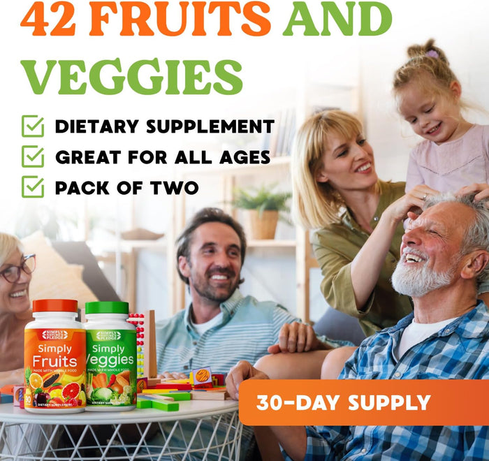 Simply Nature's Pledge - Packed with Over 40 Different Fruits & Vegetables - Made with Whole Food Superfoods - with Aloe Vera – 100% Soy Free - 90 Count (Pack of 2)