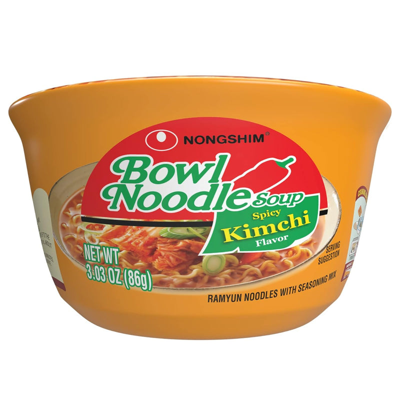 Nongshim Ramen Noodles, Gourmet Instant Ramen bowl, Premium Microwavable Noodle Soup, Hot & Spicy, 3.03 Ounce (Pack of 6)