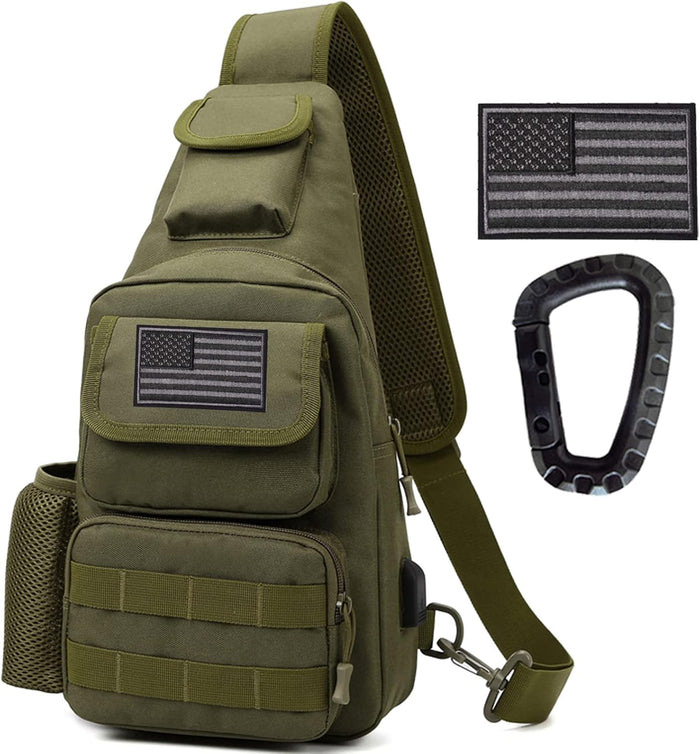 Tactical Shoulder Bag - 1000D Molle Military Backpack Outdoor Daypack Chest Pack (Darkgray)