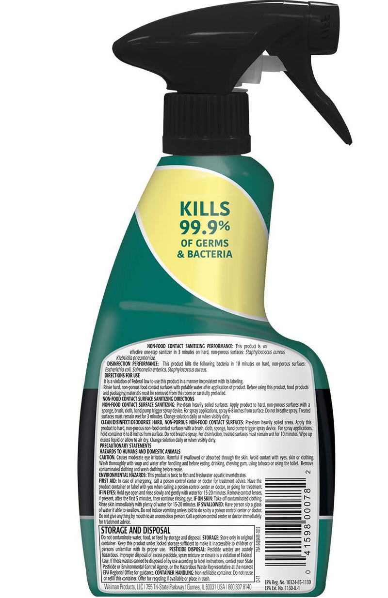 Weiman Disinfectant Granite Daily Clean & Shine - 12 fl oz (2 Pack) Safely Clean Disinfect and Shine Granite Marble Soapstone Quartz Quartzite Slate Limestone Corian Laminate Tile Countertop