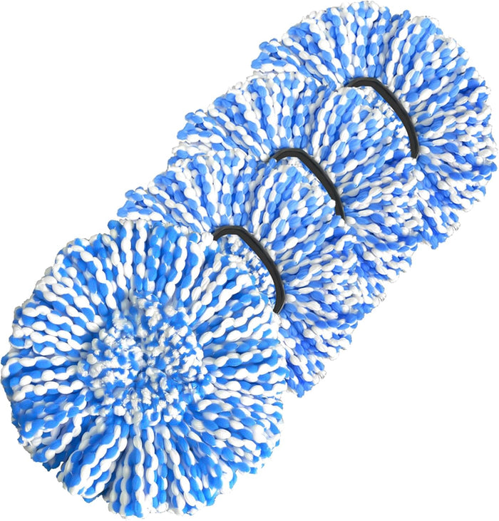 Spin Mop Replacement Head for O-Ceda RinseClean 2 Tank System, Microfiber Mop Refills, Easy to Replace, Include 3 Cedar Mop Replace Heads, 1 Extra Mop Replacement Base