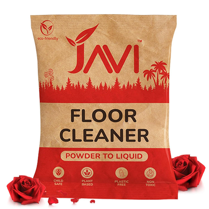 JAVI Powder-To-Liquid Floor Cleaner | Eco-Friendly, Non-Toxic, Pet & Baby Safe | Natural Scent | Plastic-Free | 99% Germ Kill | Natural floor cleaner | Powder Refill Pack (1 Sachets = 500 Ml)