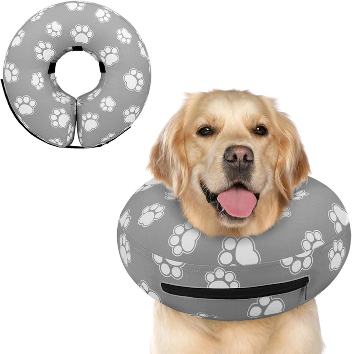Supet Inflatable Dog Cone Collar Alternative After Surgery, Doggie Neck Donut Collar Recovery ECollar, Soft Dog Cone for Small Medium Large Dogs