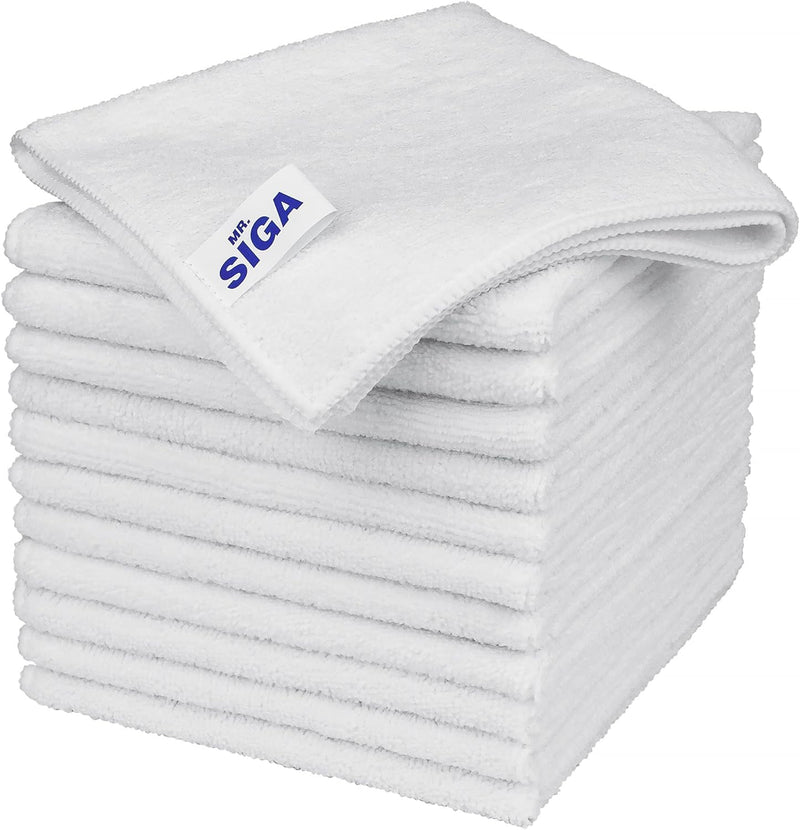 MR.SIGA Microfiber Cleaning Cloth,Pack of 12,Size:12.6" x 12.6"