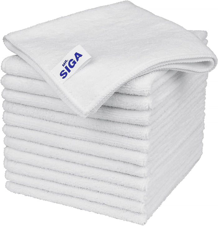 MR.SIGA Microfiber Cleaning Cloth,Pack of 12,Size:12.6" x 12.6"
