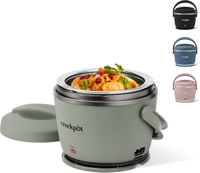 Crock-Pot 20-Ounce Electric Lunch Box, Portable Food Warmer, Blush Pink | Perfect for Travel, Car, On-the-Go | Spill-Free, Dishwasher-Safe