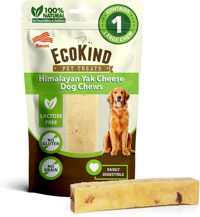 EcoKind Premium Gold Yak Cheese Himalayan Dog Chews, Healthy Dog Treats for Medium Dogs, All Natural, High Protein Dog Chew, Water Buffalo, Medium - 3 Chews