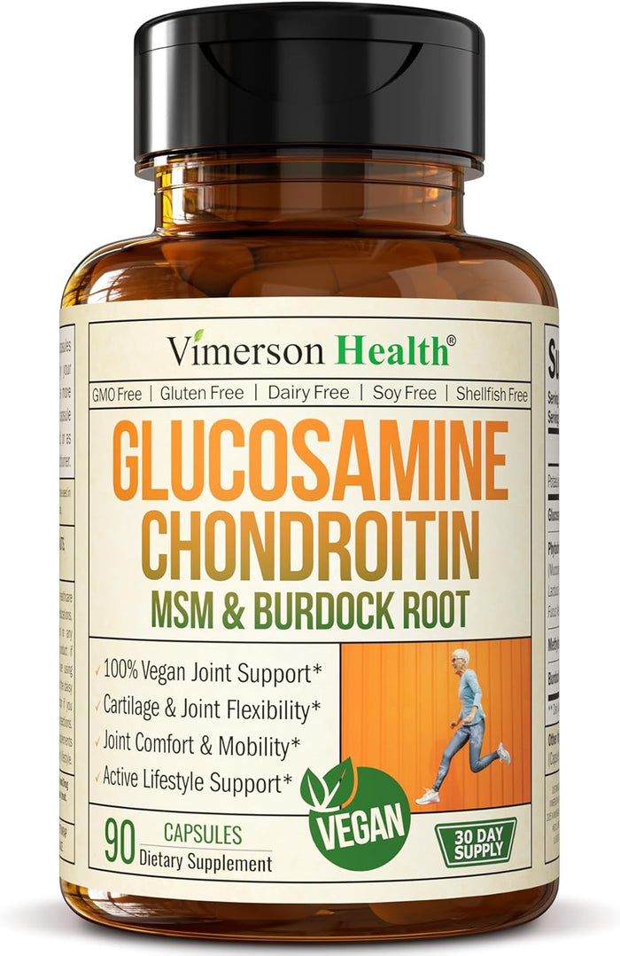 Glucosamine Chondroitin MSM and Turmeric Supplement – Joint Support Supplement for Women and Men with Boswellia and Chondroitin Sulfate – for Cartilage, Joint Health and Flexibility – 90 Capsules