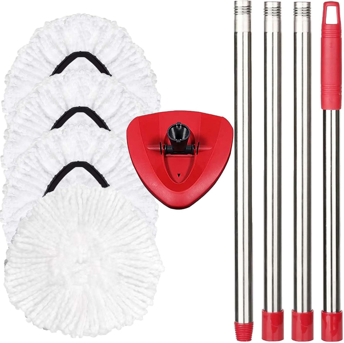 4 Pack Spin Mop Replacement Head Mop Refill Compatible with Oceda Triangle Swivel Mops Microfiber Swivel Mop Refill,Deep Clean,Machine Washable and Easy to Replace