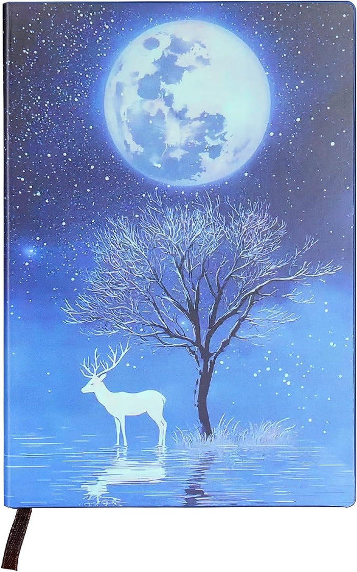 Lined Cute Journal Notebooks with Glow-in-the-dark Elk Patterns, They Are Ideal for Work, Note-taking, Journaling, School and Writing, A5 Notebook