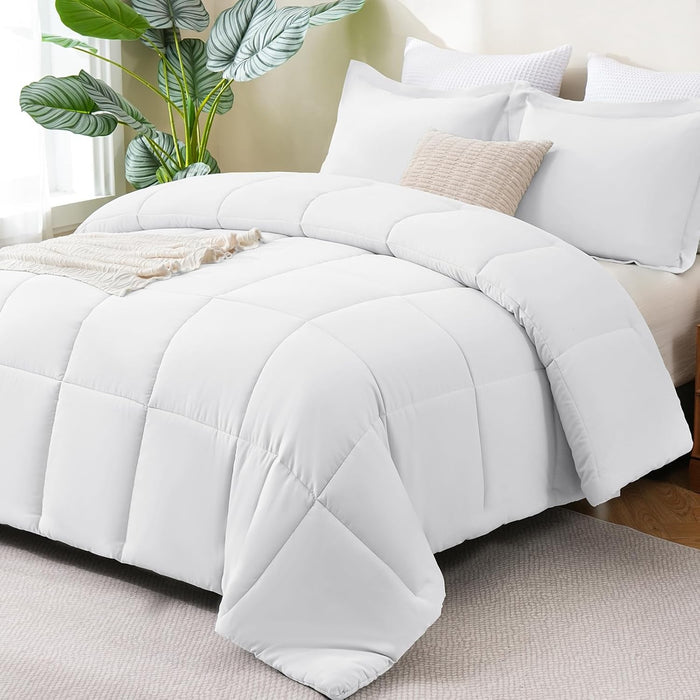 CozyLux King Size Comforter Set - Black Comforter King, 3 Pieces Box Stitched Bed Set for All Seasons, Soft Lightweight Bedding Sets with 1 Down Alternative Comforter and 2 Pillow Shams