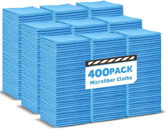 Microfiber Cleaning Cloths Bulk Pack-400 Pack, Microfiber Towels Bulk, Towels for Cars, Cleaning Rags Gray (12x12 inches)